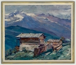 Картина "Альпийский пейзаж", масло. Д. Тархов, 1938 г., фото №3