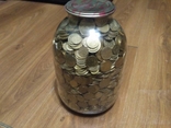 Банка денег, мелочи, гривен, монет., фото №5