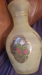Старая ваза с ручной раскрасской из  матового стекла, фото №5