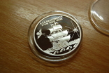 1994 Андорра Andorra. 10 динеров. Корабль флот. серебро 31,37гр, фото №5