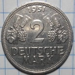 Германия 2 марки 1951 G, фото №2