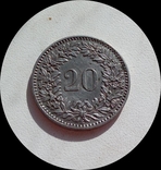 Швейцария 20 раппен 1896 г., фото №2