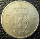 5 крон Норвегія 1964, фото №2
