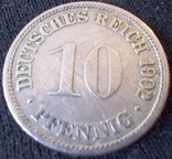 10 пфенінгів 1902 року F. Німеччина, photo number 2