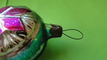 Елочная игрушка СССР шар плоский цветок рельефный рисунок к13, фото №7