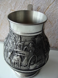 Кувшин ваза сосуд + 2 стакана стопки рюмки. Клеймо Artina SKS 95% Zinn., фото №5