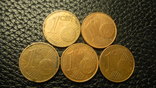 1 євроцент Словаччина (порічниця), 5шт, всі різні, фото №3