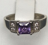 Кольцо, цирконы, фиолетовый камень, фото №6