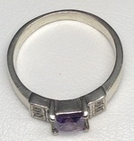 Кольцо, цирконы, фиолетовый камень, фото №9