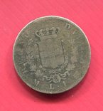 Италия 1 лира 1863 серебро Эммануил II, фото №2