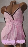 Майка-туника-блузка с деревянными бусами розовая рр С, фото №2