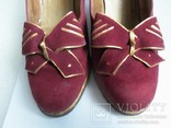 Женские туфли Германия до 1945 года. Замшевые с позолотой., фото №4