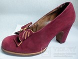Женские туфли Германия до 1945 года. Замшевые с позолотой., фото №13