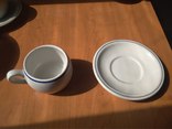 Комплект ДАФ чашка+блюдце с голубой полосой, фото №3