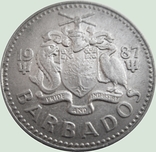 57.Барбадос 25 центов, 1987 год, фото №3