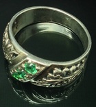 Кольцо, зеленые камни, фото №4