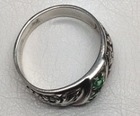 Кольцо, зеленые камни, фото №7