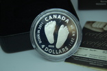 4 доллара Канада. Рожденному в 2011 году. Born in 2011. Canada. Серебро, фото №3