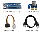 Райзер USB 3.0 PCI-E Express Riser 1X - 16X для видеокарт 60 см, photo number 2