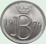 143.Бельгия 25 сантимов, 1974 год,надпись на голландском - 'BELGIE', фото №2