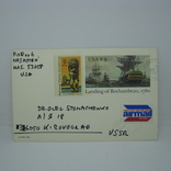 Карточка США с оригинальной маркой. Корабль флот, фото №2