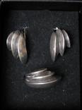 Серьги и кольцо Серебро 925 пр. Украина Серебряные серьги и кольцо, фото №2