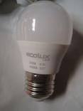 LED лампа  6W Е27 4000K EcoLux ,,Шарик,,в лоте 6 лампочек №1, photo number 7