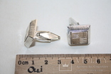Симпатичные серебряные запонки "JUWEL 835", фото №7