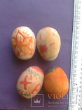 Четыре деревянных пасхальных яйца (детвора немного "разукрасила" акварелью-можно смыть, фото №9