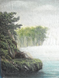 "Водопад" старая картина, подписная., фото №4