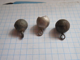 Пуговицы пустотелые 3 шт (одна серебряная), фото №5