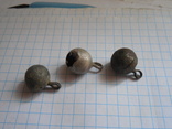 Пуговицы пустотелые 3 шт (одна серебряная), фото №6
