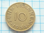 10 франков, Саар, 1954г., фото №3