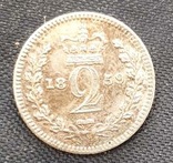 2 пенса Англия Виктория 1859г., серебро, фото №2