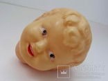 Голова куклы СССР мальчик целлулоид колкий пластик, фото №3