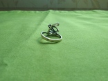 Кольцо серебряное с белыми камешками, фото №5
