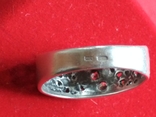 Кольцо серебряное с 3 белыми камешками, фото №4
