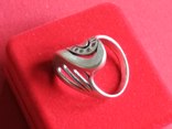 Кольцо серебряное с белыми камешками, фото №7