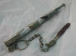 Серебряные ножны с клеймом мастера и ножевидным кресало, фото 1