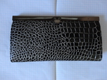 Женский кожаный кошелек HASSION черный (с глянцевым покрытием), photo number 5
