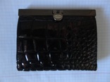 Женский кожаный кошелек HASSION (черно-сиреневый), фото №3