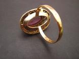 Золотое кольцо с александритом 583 пр. со звездой, фото 2