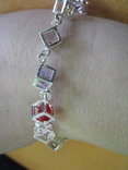 Посріблений браслет куби з кольоровими церконами, numer zdjęcia 2