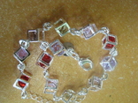 Посріблений браслет куби з кольоровими церконами, фото №4