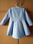 Демисезонное пальто для девочек из кашемира, голубое, рост 104, фото №4