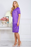 Женское атласное платье, 54 р, с вышивкой, фиолетовое, фото №4