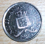 Нідерландські Антіли 25 центів 1985 р., фото №3