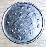 Нідерландські Антіли 25 центів 1985 р., фото №2