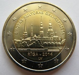 Латвия 2 евро 2014 "Рига-культурная столица Европы", фото №2