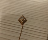Золотая брошка 585 пробы с бриллиантом 0,04кт, фото №4